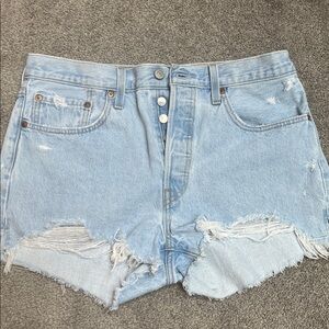 Levi’s 501 Button Fly High Rise Jean Shorts Waist 31 Faded All Cotton